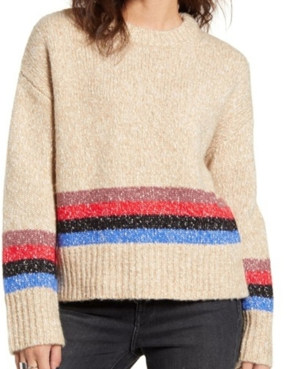 NEW Treasure & Bond Mini Stripe Sweater Beige